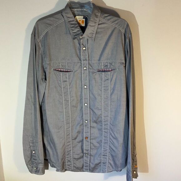 Men’s Hugo Orange Hugo Boss Snap Up Shirt, XL. Grey - Picture 16 of 16